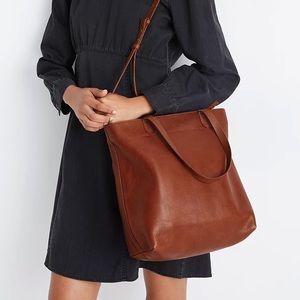 Madewell Zip Top Leather Transport Tote